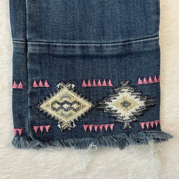 Driftwood Colette High Rise Jeans Size 29 Embroidered Cuff DW-P40373A - Picture 5 of 9